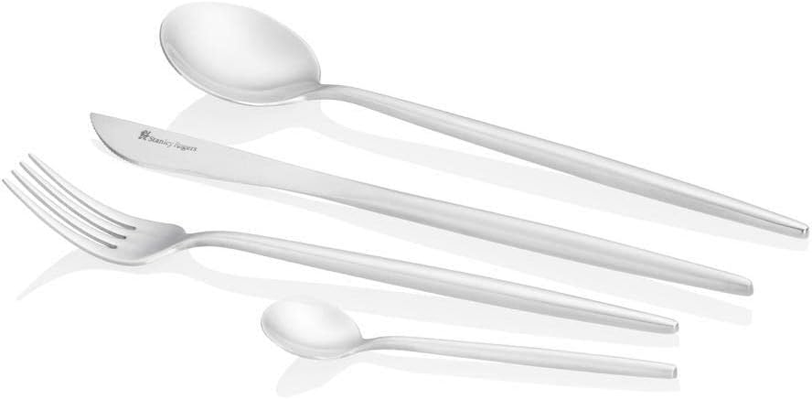 Stanley Rogers Piper Satin 16 Piece Cutlery Set &ndash; 18/10 Stainless Steel Flatware with Slim Satin-Brushed Handles, Modern Designer Style, Casual Place Setting for Four, Gift Boxed image number 1
