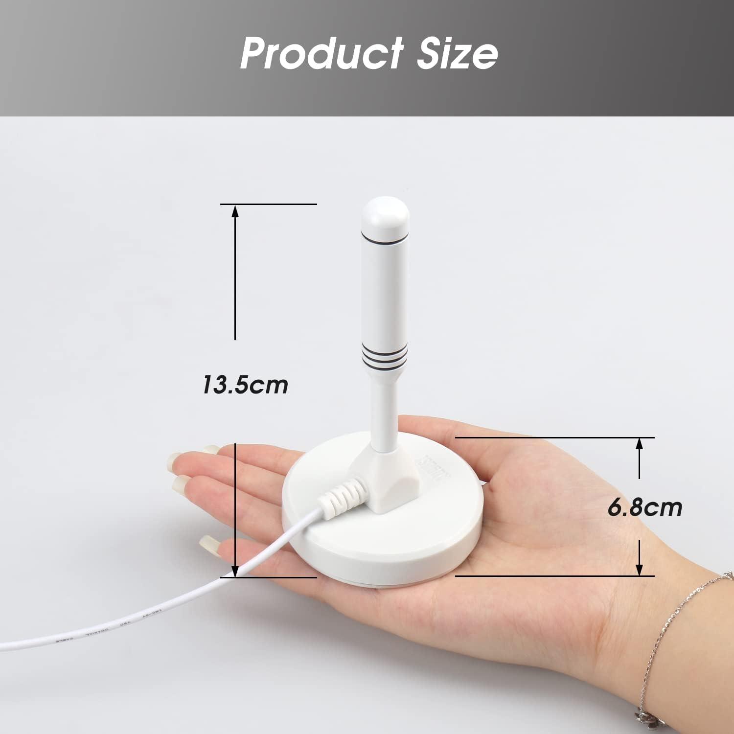 August DTA240 Freeview Indoor TV Aerial High Gain HD Portable Indoor Outdoor Digital Freeview TV Antenna for USB TV Tuner/Dvb-T Television/Dab Radio/Sd / 4K - with Magnetic Base [White] image number 6