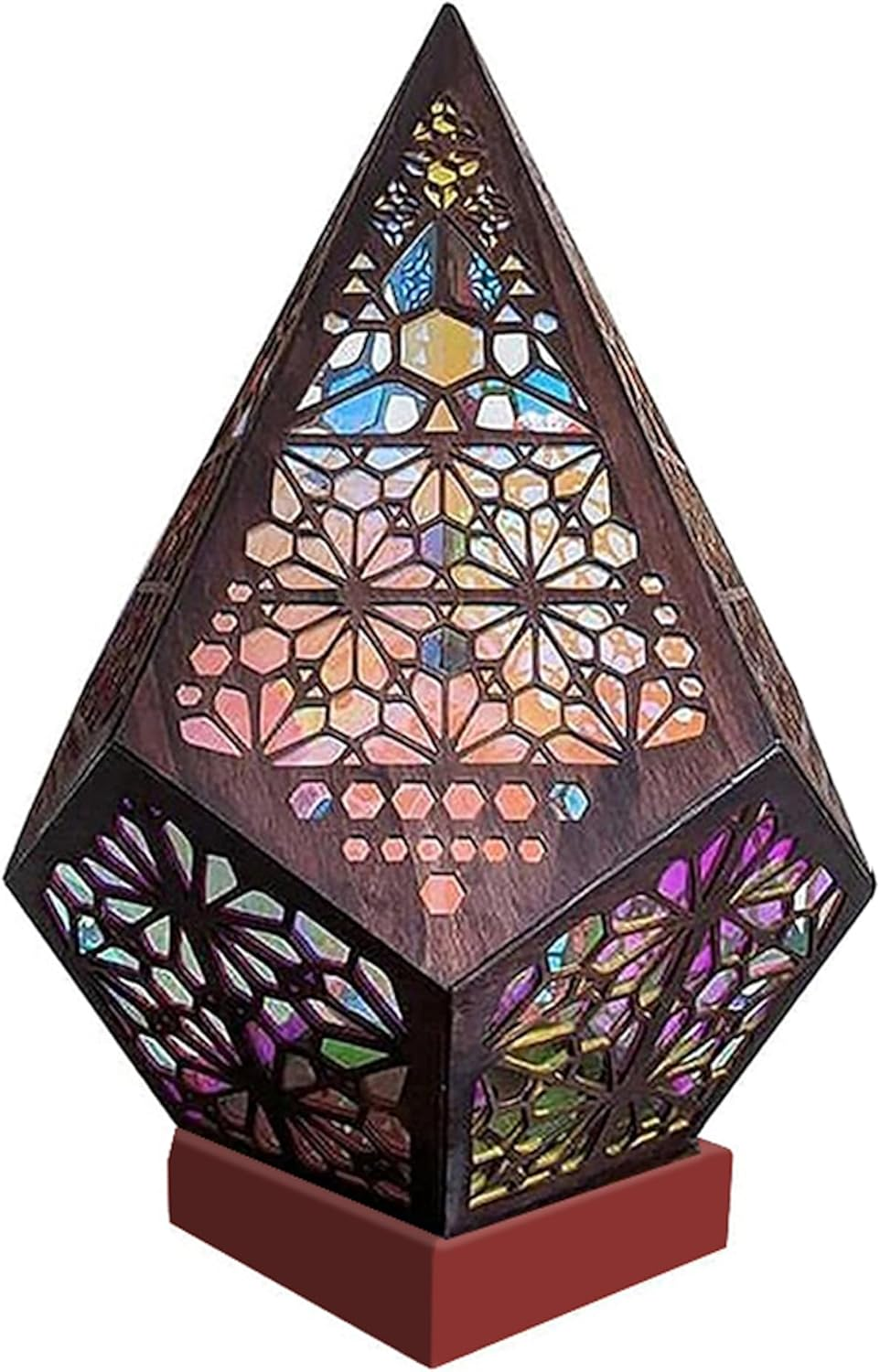 Polar Star Large Floor Lamp, Bohemian Hollow Geometric Retro Floor Decorative LED Colorful Diamond Lights 3D Projection Night Lamp Desk Lamp Home Decor Wedding Party (Starry) image number 2