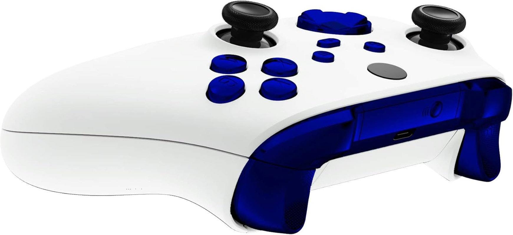 Extremerate Chrome Blue Replacement Buttons for Xbox Series S & Xbox Series X Controller, LB RB LT RT Bumpers Triggers D-Pad ABXY Start Back Sync Share Keys for Xbox Series X/S Controller image number 4