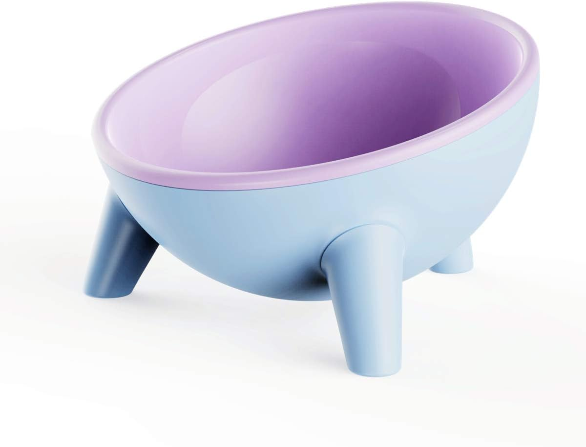 Cat and Dog Bowls, Stable Stand Multi-Purpose 15 Oz Large Capacity Wide Pet Dish, 15&deg;Tilted Pet Bowls, Dishwasher Safe, Shallow Feeder Bowls Pet Water Bowl for Small Dogs and Cats (Green)