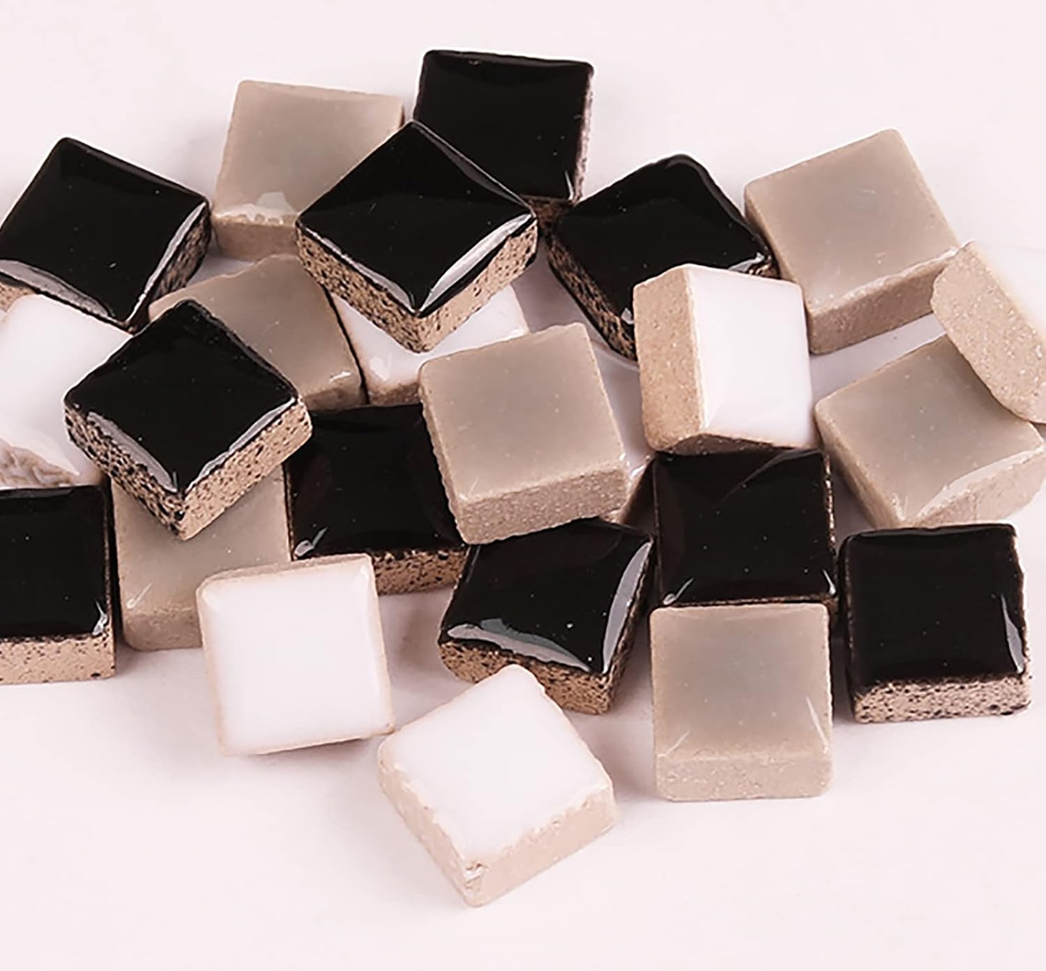 PINUO&KE 200 Pieces / 200 G Mosaic Tiles Square Ceramic Mosaic Mosaic Tiles Square 0.4X0.4 Inch Mosaic Pieces for Home Decoration, DIY Crafts, Mosaic Tile Projects - Blue Mix