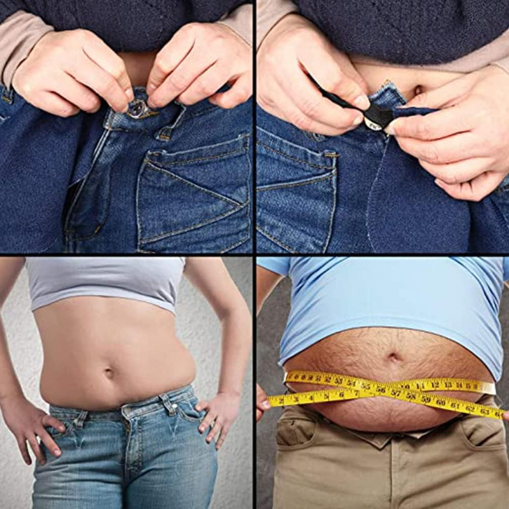 Maternity Pregnancy Waistband Elastic Extender Waist Pant Belt Button Adjustable Black - Black image number 4