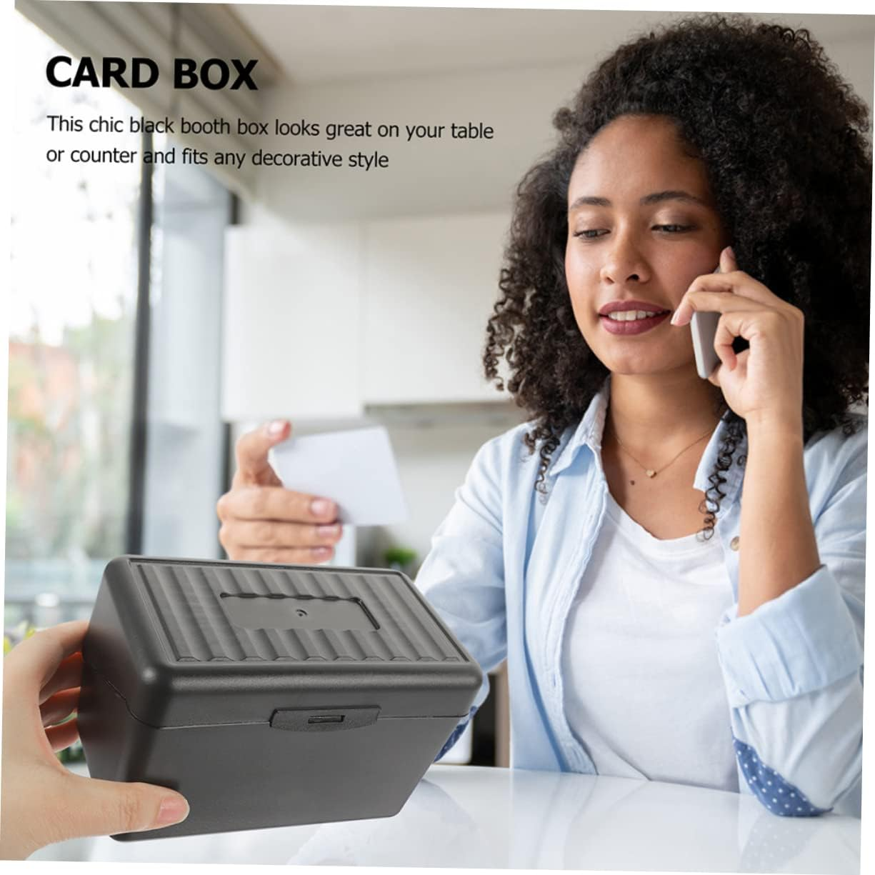 NUOBESTY 6Pcs Portable Office Cards Box Business Card Holder Organizer Storage Case for Office Use Convenient Holder image number 6