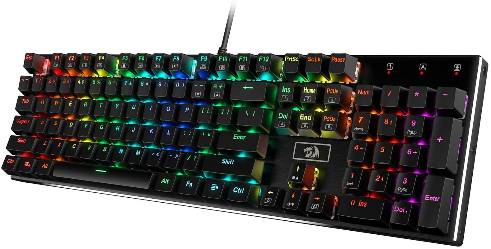 Redragon K556 RGB LED Backlit Wired Mechanical Gaming Keyboard, 104 Keys Hot-Swap Mechanical Keyboard W/Aluminum Base, Upgraded Socket and Noise Absorbing Foams, Soft Tactile Brown Switch image number 2
