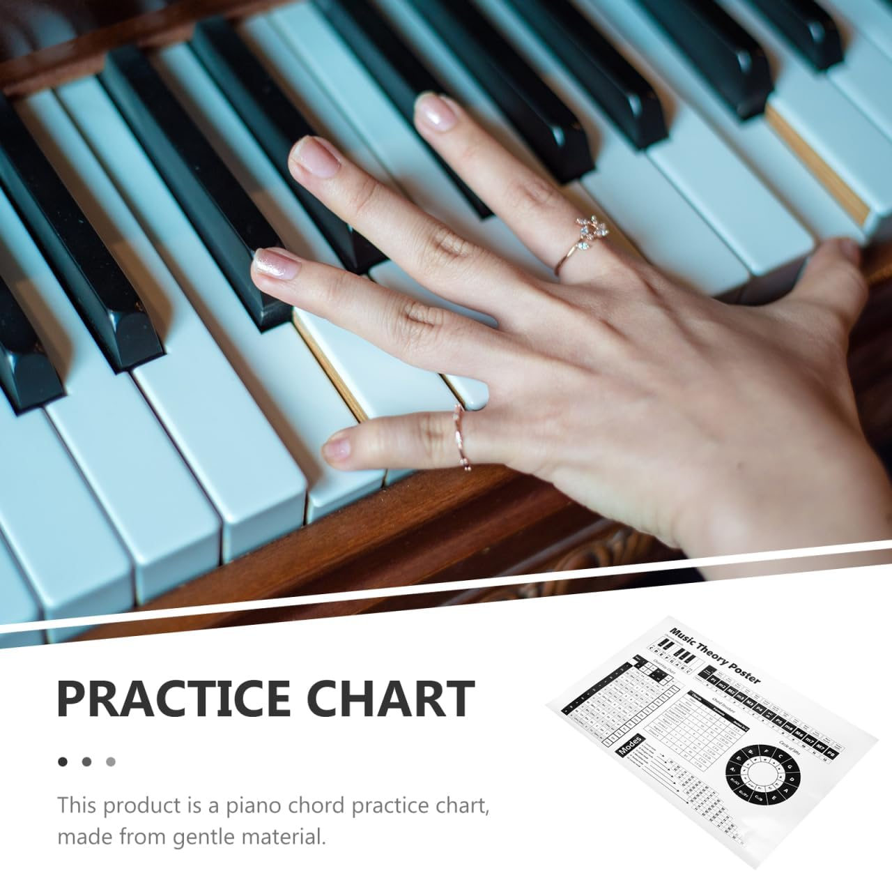 Piano and Guitar Chords Poster - Educational Music Chart for Classroom Decor - Musical Theory Learning Tool - 23.6 X 15.7 Inches - Assorted Colors - Matte Paper image number 1