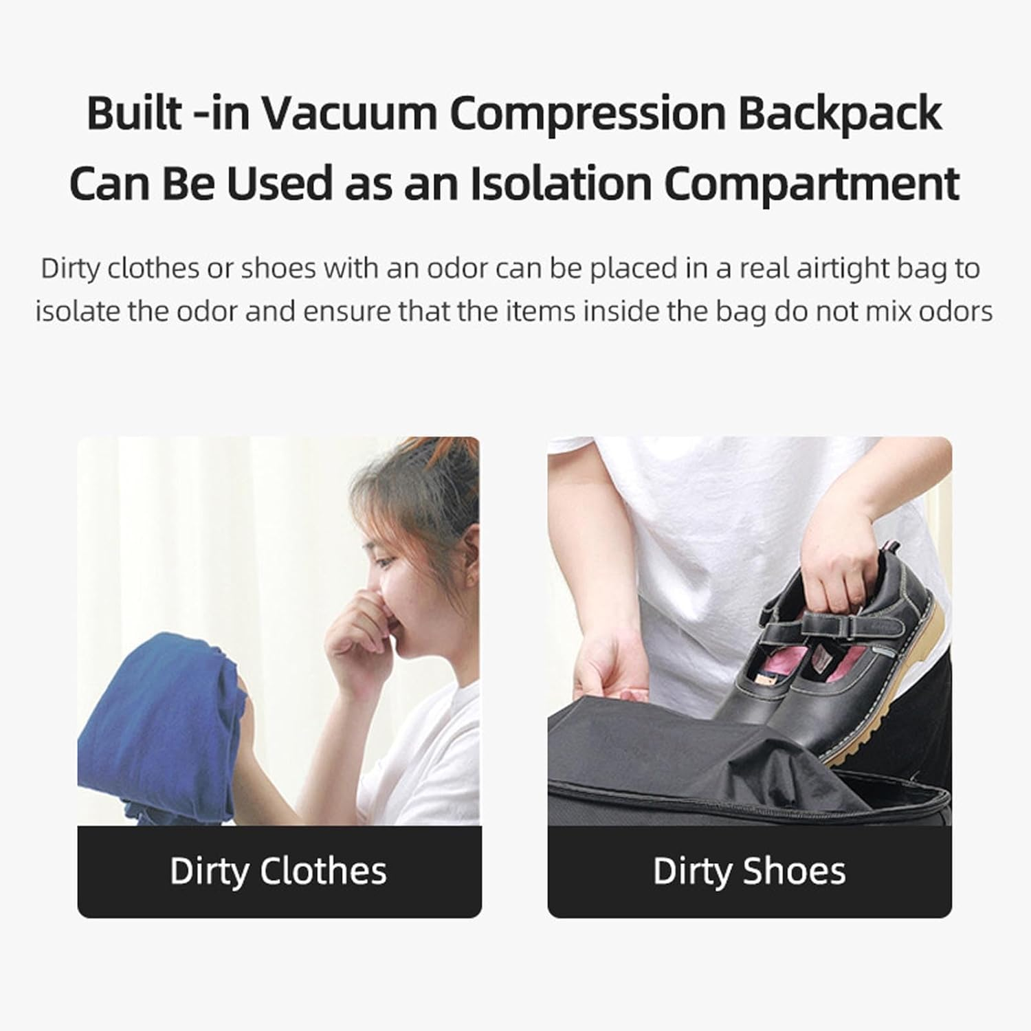 Vacuum Backpack for Travel 60L Expandable Travel Backpack with Compression Lock Water-Resistant Design for Hiking Camping Daily Use image number 1