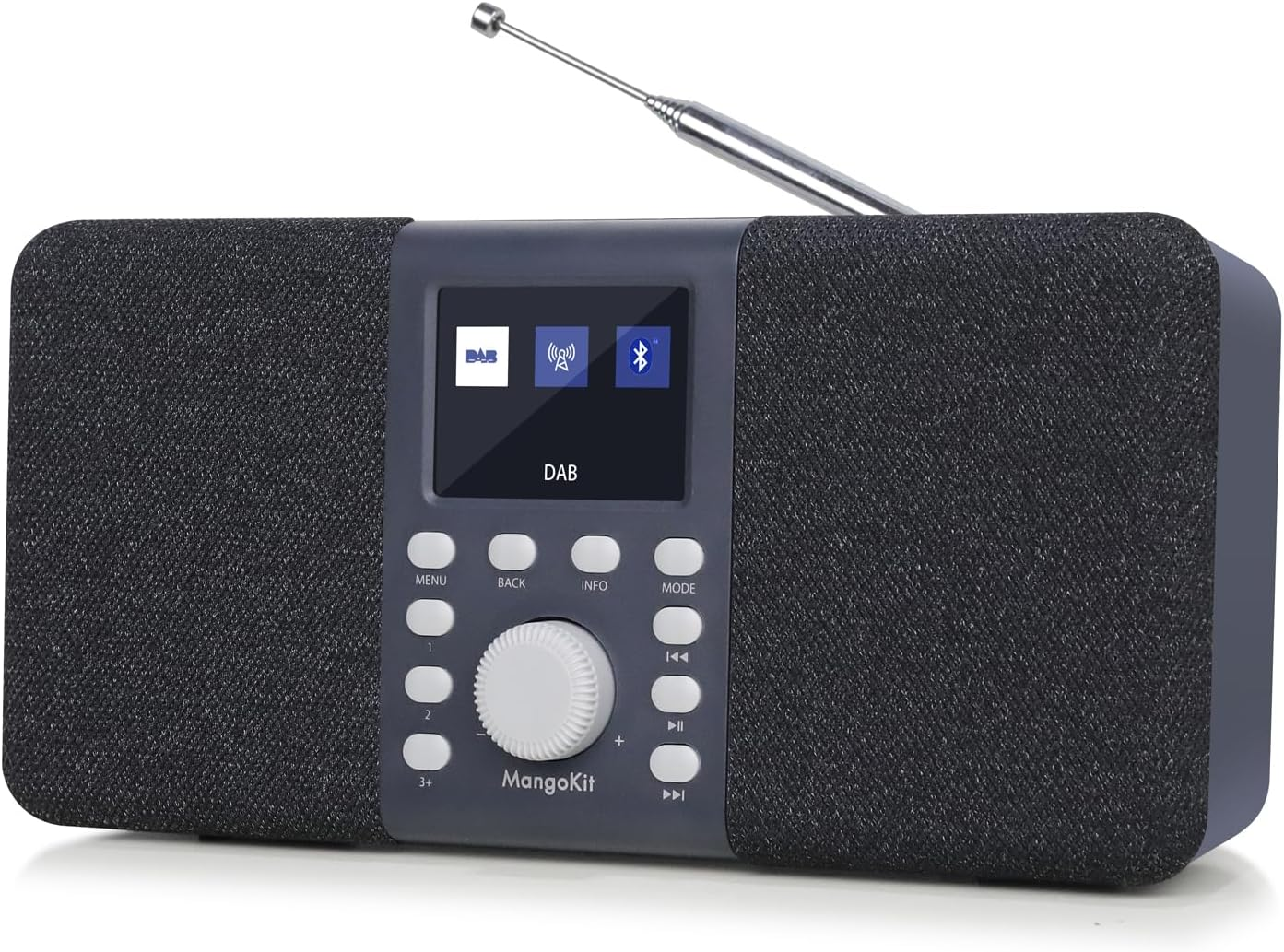 MD5 DAB DAB+ FM Digital Stereo Sound Radio, Portable, 20 Presets Stations, Headphone Port, Wireless Speaker - Dark Grey image number 5
