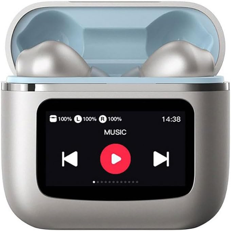 Cool LCD Touch Stereo Bluetooth Headphones - Grey image number 2