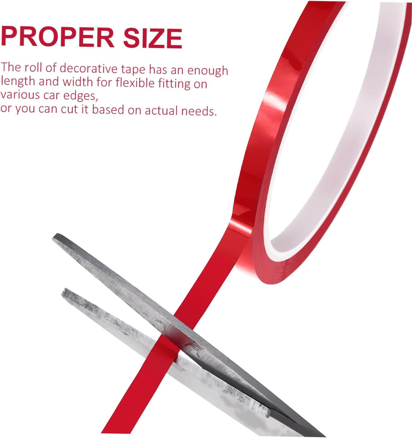 Automotive Decorative Tape 6Mm X 33M Red Vinyl Paint Tape Strong Adhesive Trim Roll for Car Molding and Electrical Insulation Use image number 5