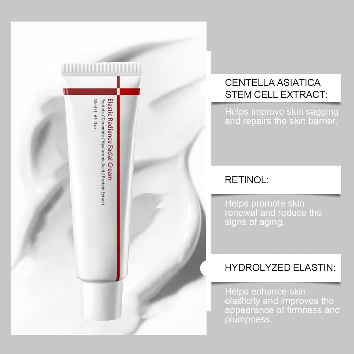 Centella Asiatica Face Cream Time Reverse - Advanced Fast-Absorbing & Nourishing for Firming & Soothing Dry Sensitive Skin, Firms & Reduces Wrinkles, Repair Skin Barrier