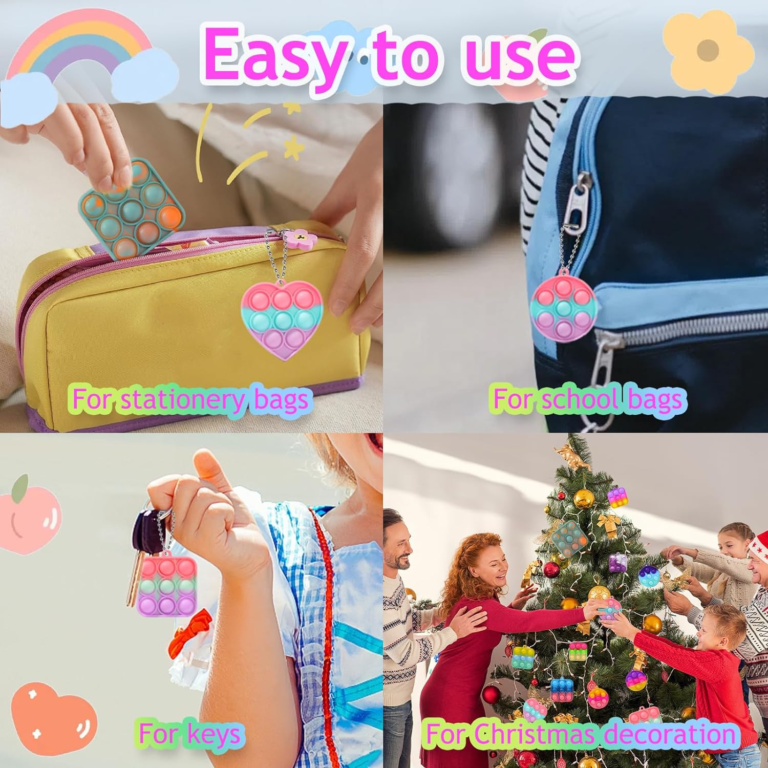 30PCS Bulk Fidget Toys, Party Favors for Kids, Birthday Party Toys, Small Classroom Prizes Box Fidgets Toys for Kids Toddlers Adult, Goodie Bag Stuffers, Treasure Chest, Bubbles Poppers,Relieve Stress image number 1