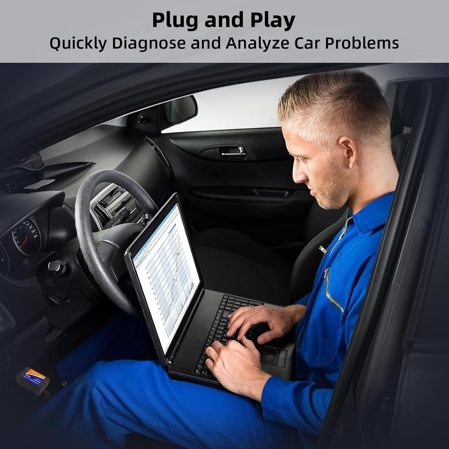 Xlihdzum OBD2 Scanner Wifi OBDII Car Diagnostic Scan Tool - Professional ELM327 OBD2 Engine Fault Code Reader for Iphone/Ipad/Android, Works with Torque/Obd Fusion/Incardoc Apps (Black) image number 2