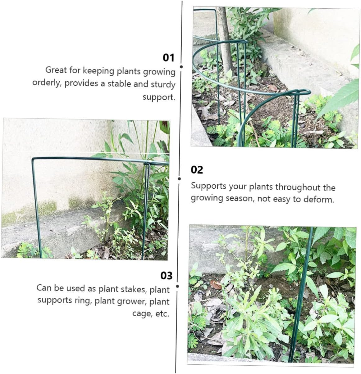 BESPORTBLE 4Pcs Garden Stake Plant Support Bracket Iron Plant Stakes for Bushy and Vine Easy Assembly Garden Rack image number 6