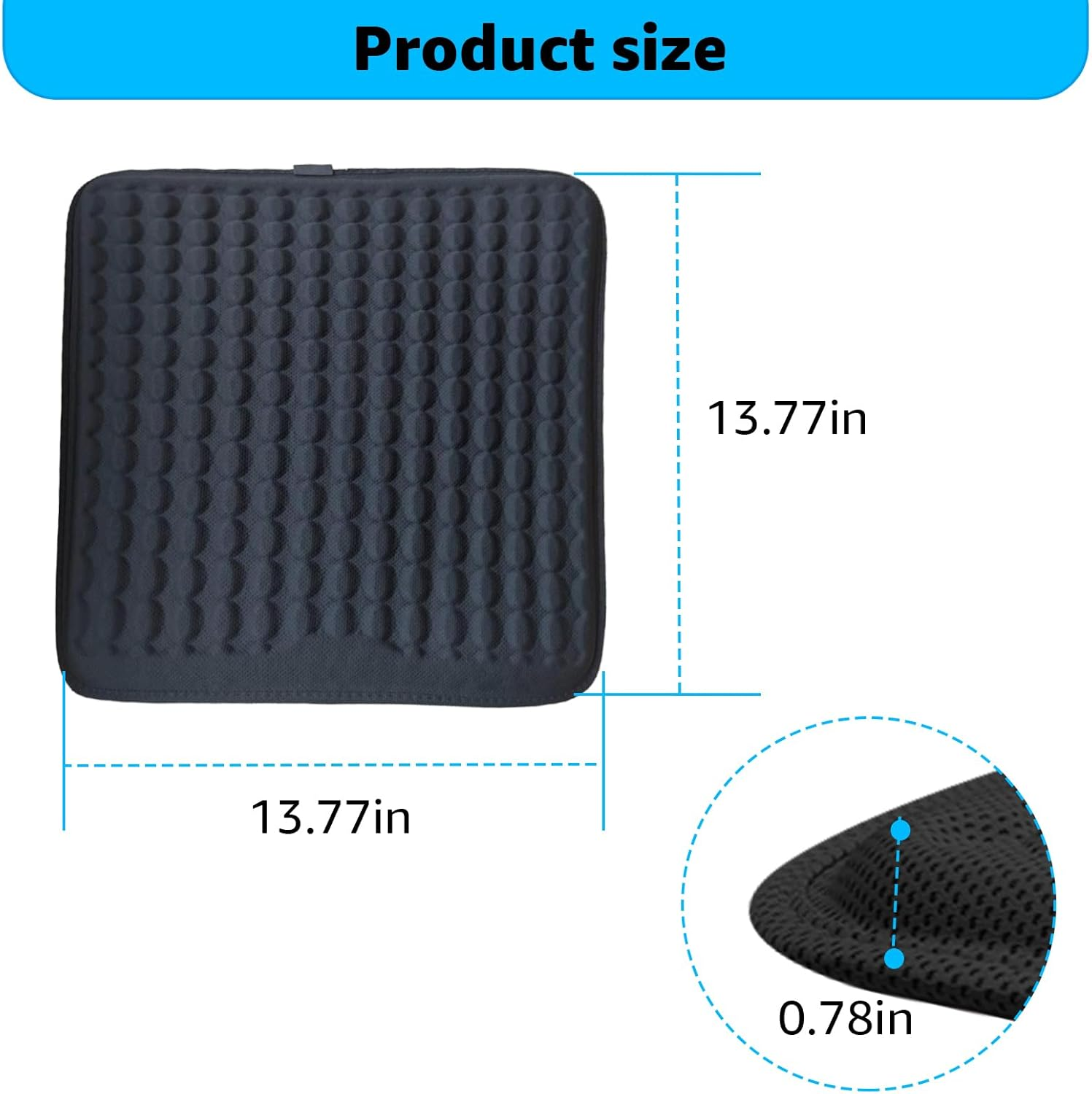 Car Seat Cushion, Pad Comfort Seat Protector for Car Driver Seat,Anti-Slip Bottom Seat Cushion for Auto(Black) image number 2