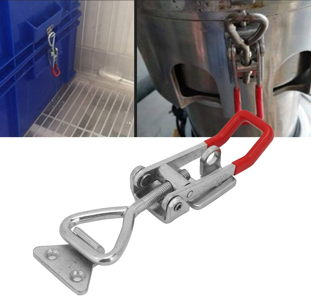 Joyzan Pull Latch, Toggle Clamp Latch Tool Box Latches Buckle Clamps Steel Catch Clip Tire Carrier Jig Wood Smoker Heavy Duty Large Holding Capacity for Industrial Equiipment Boxcar Lid Door, Silver image number 4