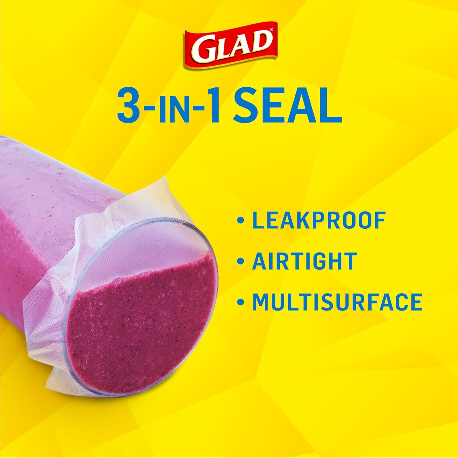 Glad Press'N Seal Plastic Food Wrap - 100 Square Foot Roll - 3 Pack image number 2