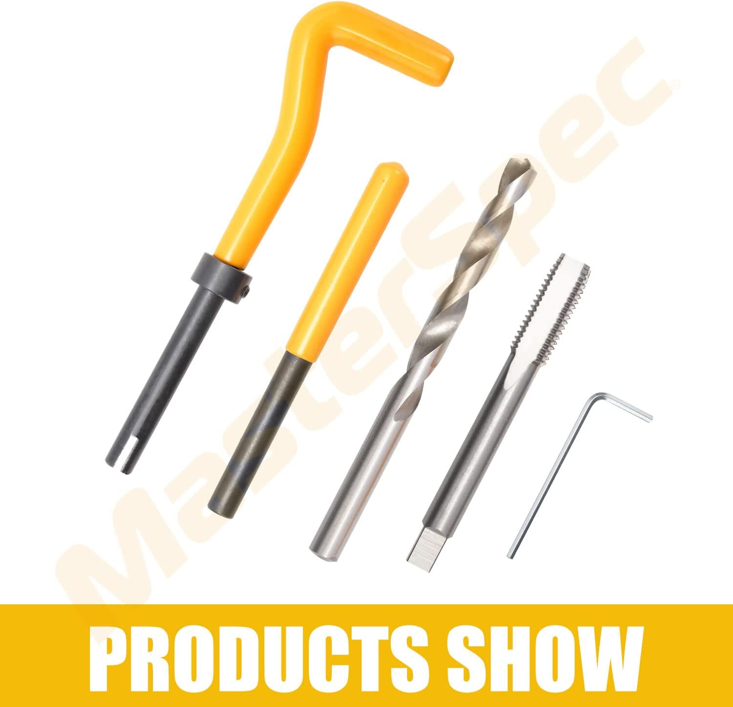 Masterspec 138Pcs Thread Repair Kit HSS Helicoil Stripped Rethread Drill Bits Garage Recoil Repairing Tool Set Metric M5/M6/M8/M10/M12 image number 2