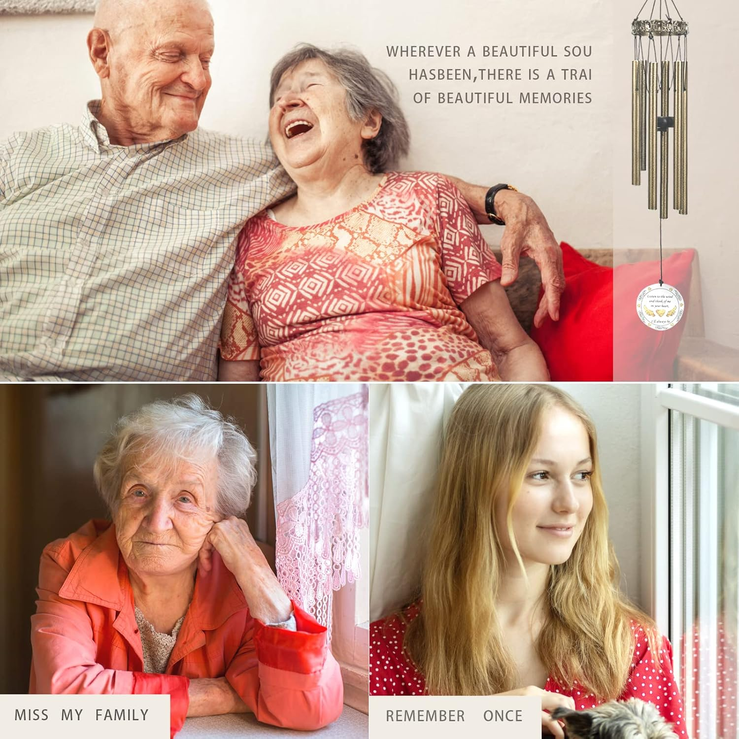 Memorial Wind Chimes with Tree of Life,Sympathy Wind Chimes for Loss of Loved One,Windchimes in Memory of a Loved One,Memorial/Sympathy/Remembrance Gifts,Wind Chimes for outside Garden & Home Decor image number 2