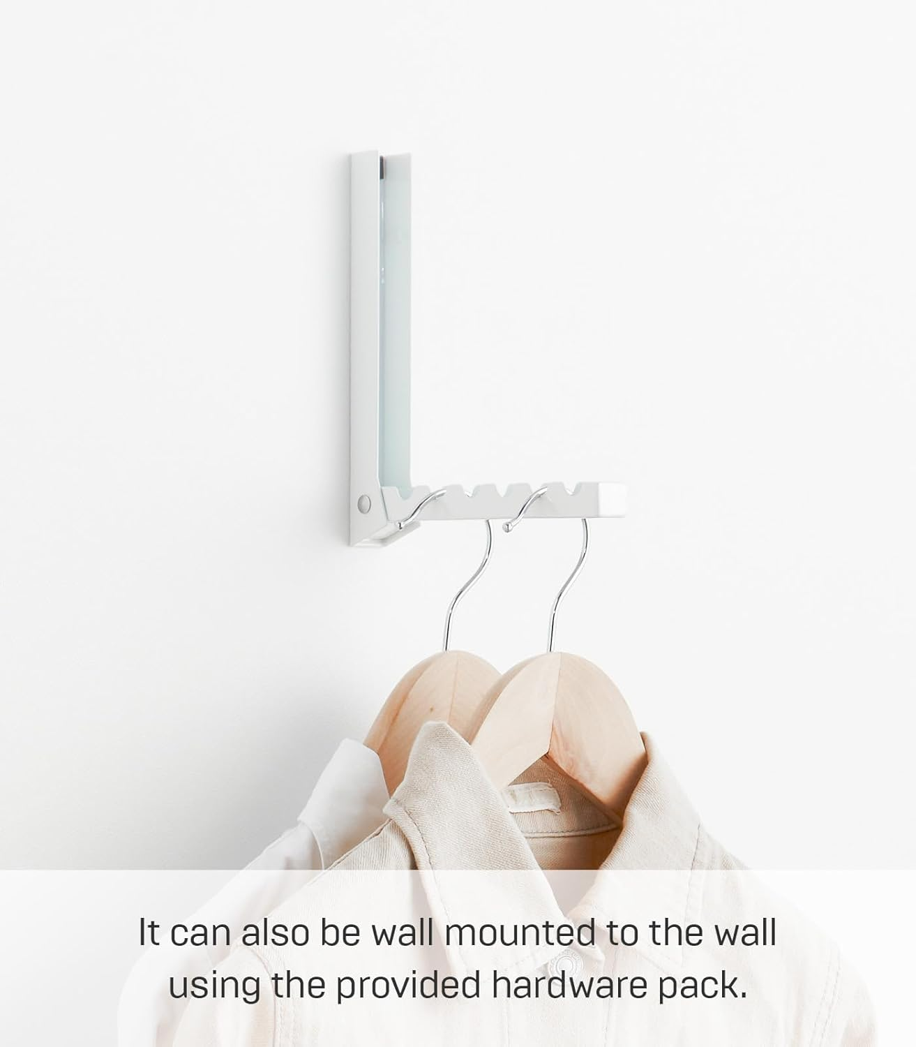 YAMAZAKI 'Smart' 7161 Collapsible Door Hook, White, for Doors up to 3.6 Cm Depth, Door Hanger