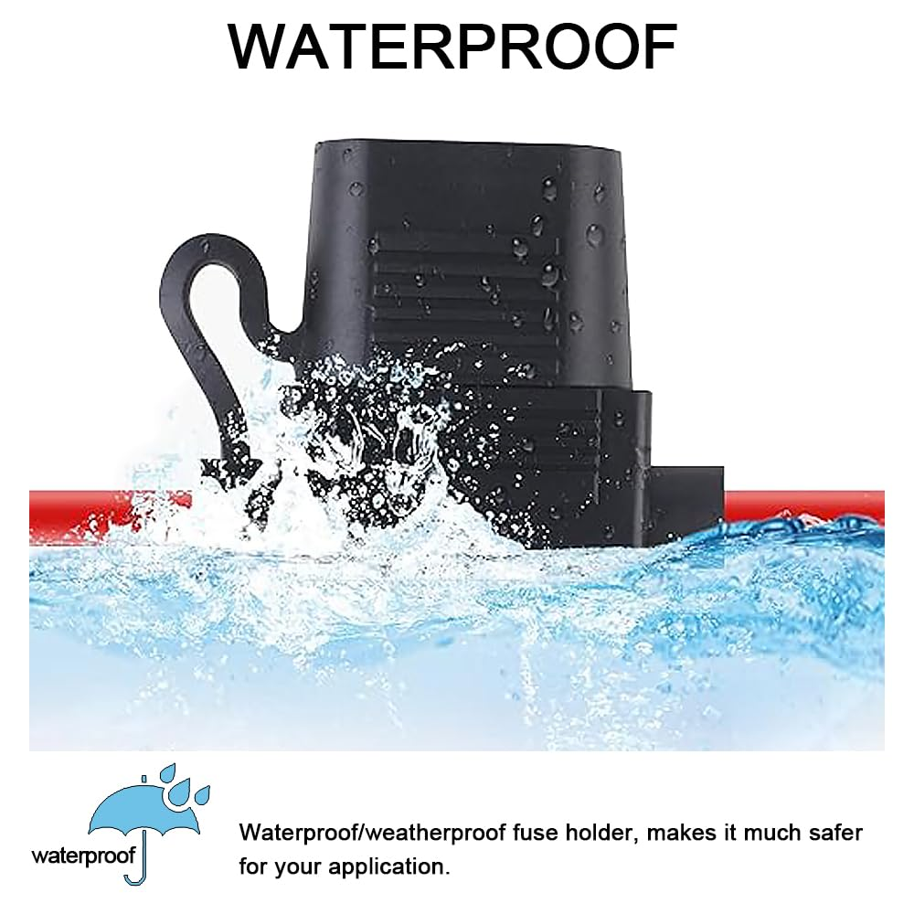 Upgraded 12 AWG Waterproof Fuse Holder with 55 Pcs Standard Car Auto Fuses, 6 Pack Inline Fuse Holder 32V Line Fuse Holders for Marine Auto (Medium) image number 6