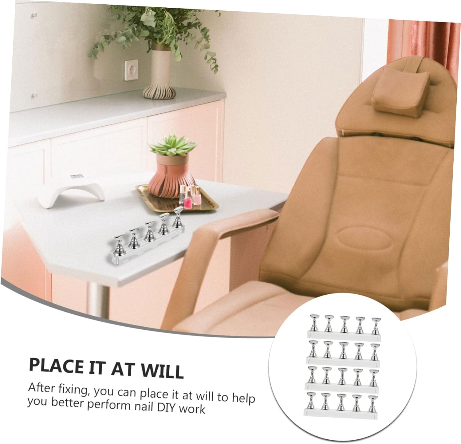 WOFASHPURET Acrylic Display Stand for Manicure Practice 4Pcs Nail Art Checkerboard Holder Professional Nail Display Rack and Enthusiasts image number 2