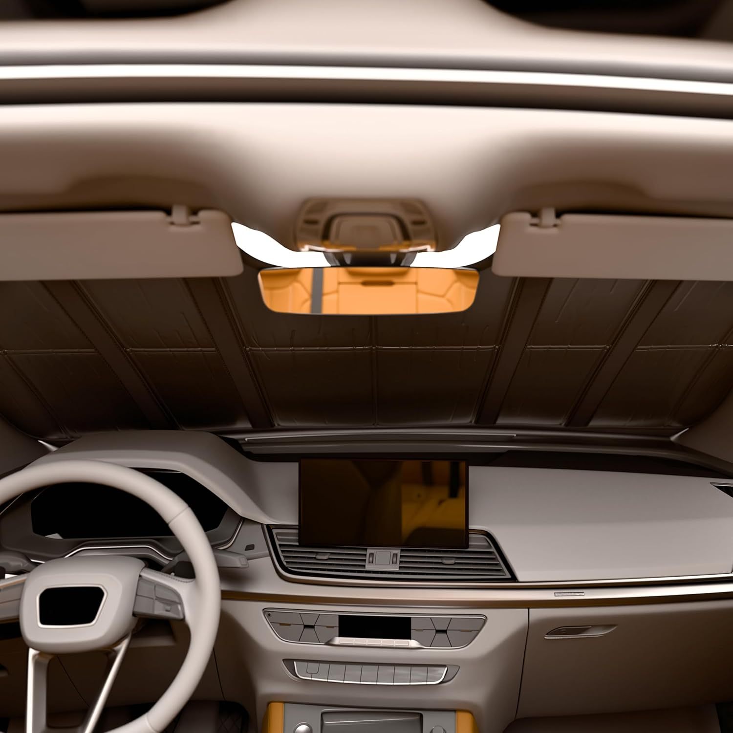 Autotech Park Foldable Sunshade Compatible with 2022-2025 Hyundai Tucson SUV, Sunshade with Metal Reinforced Structure, Maintain Cool Interior and save Space image number 2