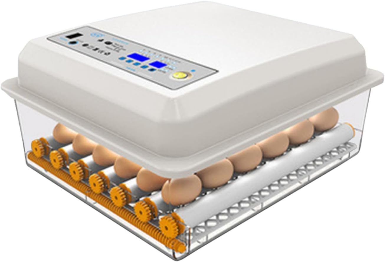 36 Egg Incubator Automatic Digital Led Hatch Turning Chicken Duck Eggs Poultry Adjustable Temp & Humidity, Alarm Function, Suitable for Chicken, Duck - White, 220V
