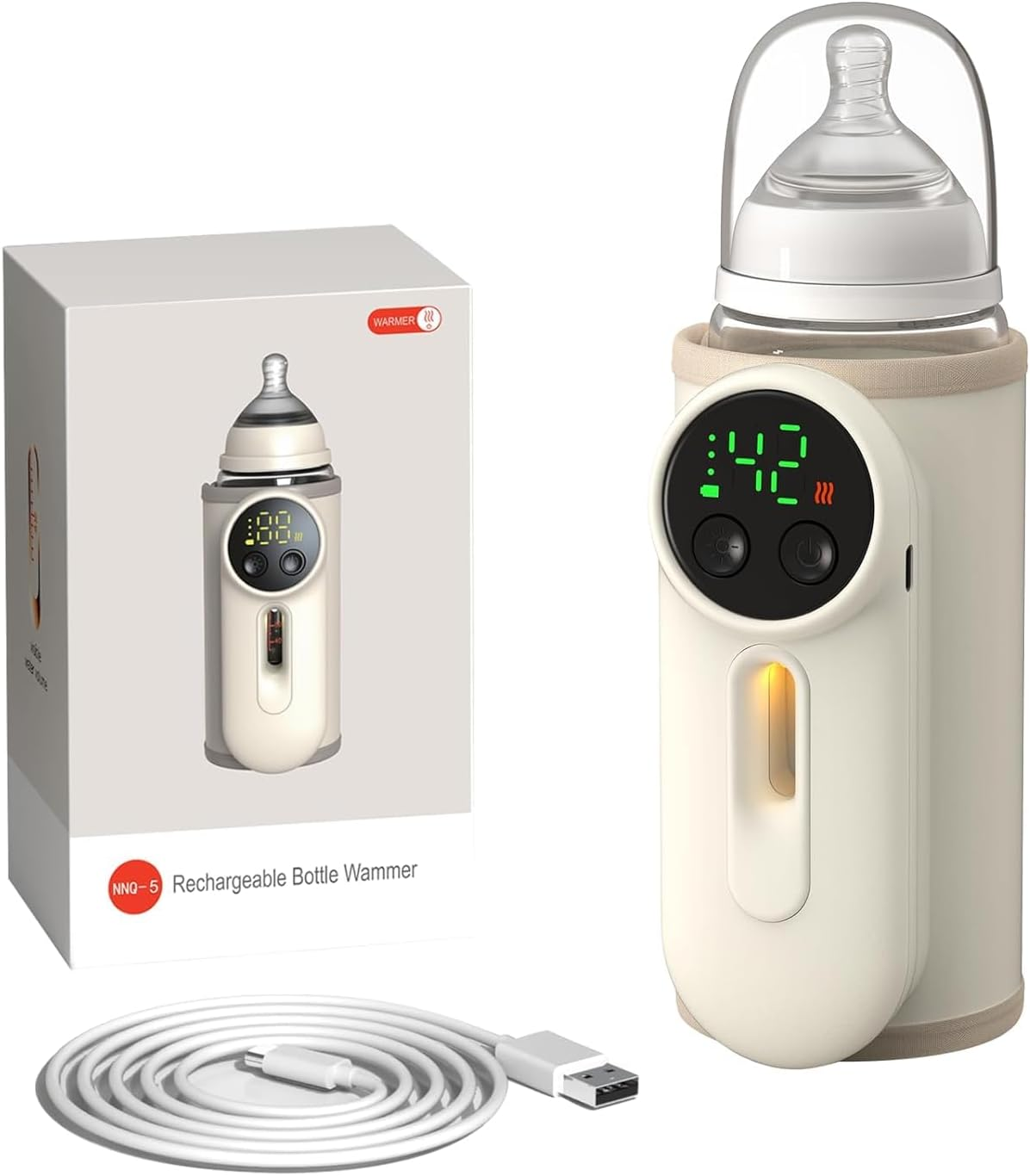 Fast Heating Portable Bottle Warmer for Travel,Monitor Milk Volume,Leak-Proof,Fast Charging&Cordless,Can Use While Charging,Keep Nutrition Bottle Warmer on the Go image number 5