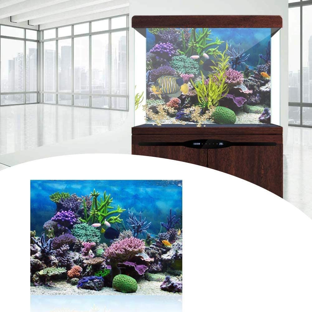 Aquarium Background, Fish Tank Background, Aquarium Background Poster Fish Tank Backdrop PVC Adhesive Underwater Reef Decor Paper Cling Decals Sticker, Fish Tank Decoration image number 5