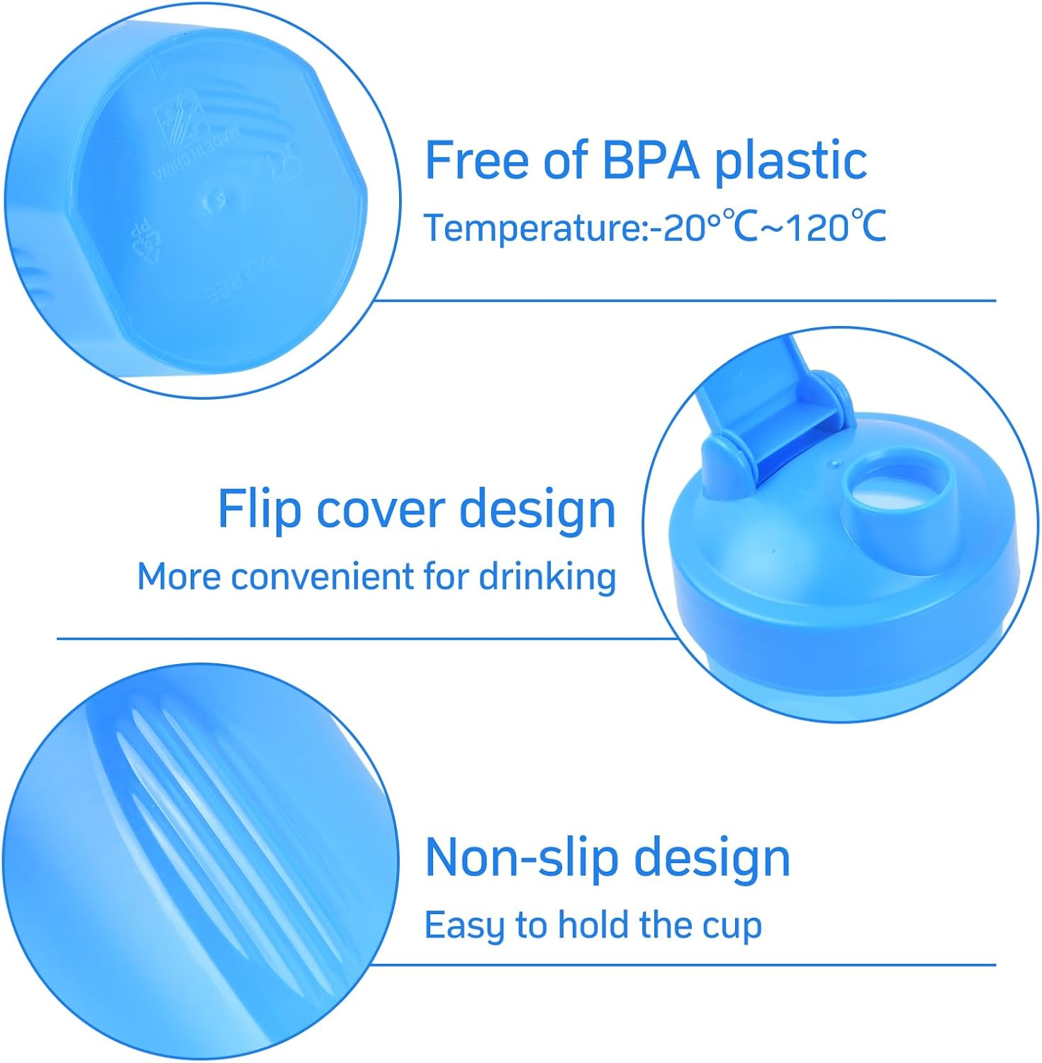 2 Pcs Protein Shaker Bottle, 400Ml Sports Bottle Protein with Wire Mixing Ball Sports Leakproof Water Bottles for Protein Shakes and Pre Workout image number 4