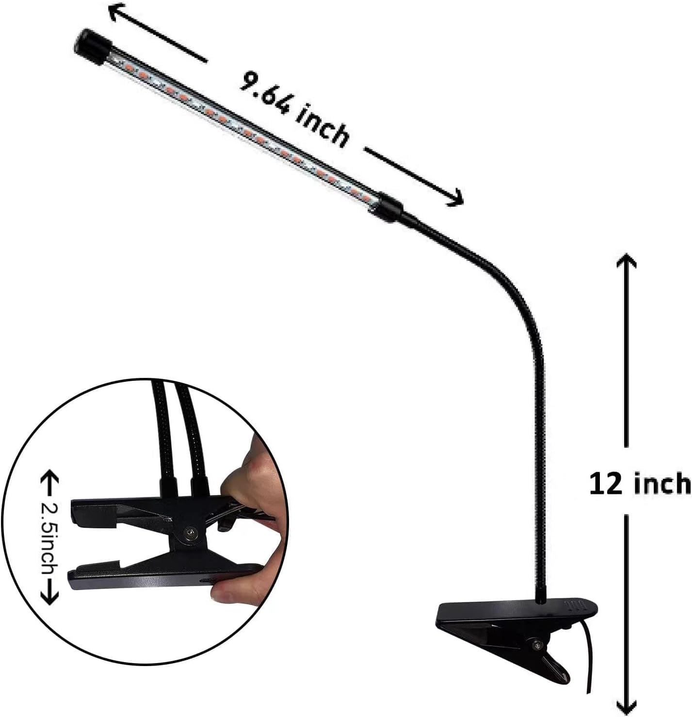 LED Plant Grow Lights for Indoor Plants 20 LED Full Spectrum Plant Lights, 3 Switch Modes, 3/9/12H Timer, 9 Dimmable Brightness Growth Lamp for Indoor Succulent, Vegetables image number 1