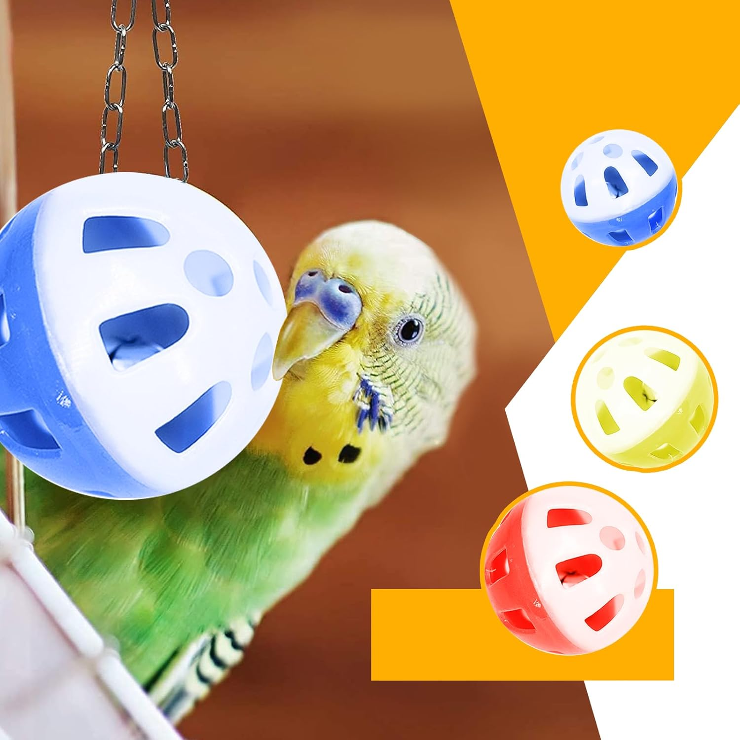 11Pcs Bird Toys Set Colourful Parrot Toys for Small Birds Interactive Ladder Swing Bridge with Bells Safe Lightweight Birds Cage Accessories for Cockatiels Budgies Lovebirds image number 3
