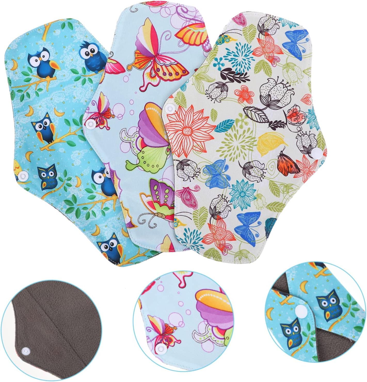 JECOMPRIS Reusable Menstrual Pads 3Pcs - Washable Organic Pads for - Moisture Absorption Fiber Mother Pads image number 1