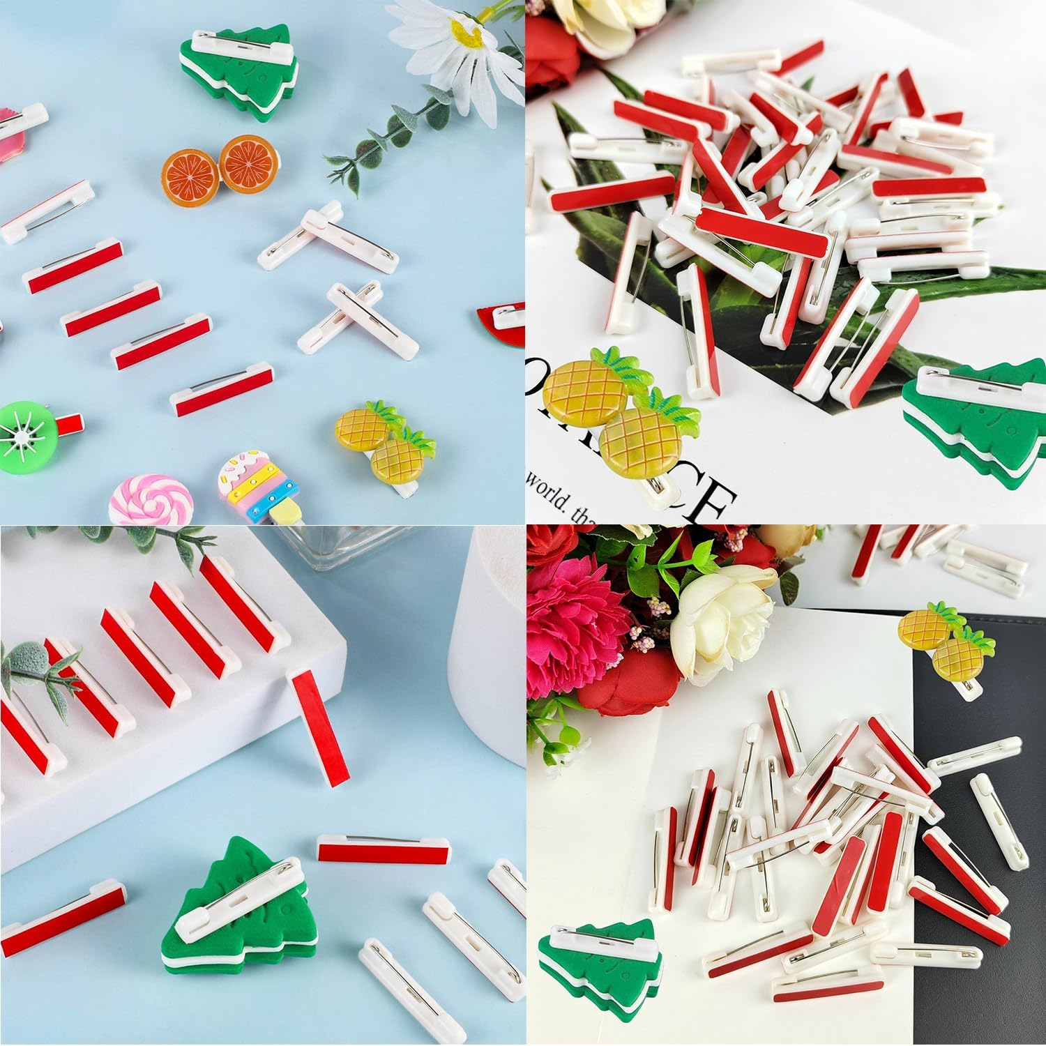 Paifeancodill Safety Pin Bar with Adhesive, 50 Pcs Badge Pin Backs Name Tag Pinswhite Adhesive Safety Pins Back Adhesive Bar Pins for ID Badge Crafting Parts Back Safety Bar Pins Best Name Tag Pins image number 1