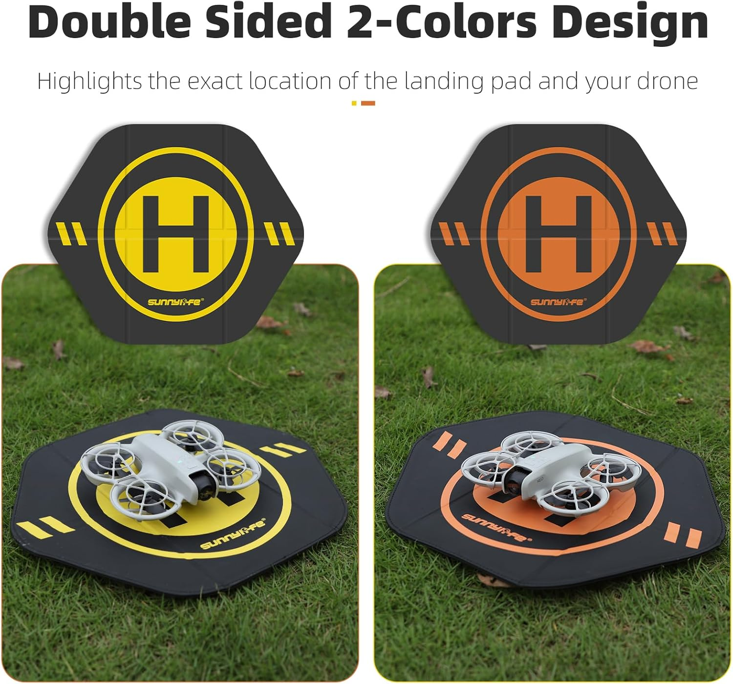 Nomel Mini Drone Landing Pad Hexagonal Foldable Waterproof Mat for DJI Avata 2/Mini 4 Pro/Neo/Air 3, Double-Sided PU Leather Takeoff & Landing Accessory 35Cm, Travel-Friendlyl-Friendly image number 5