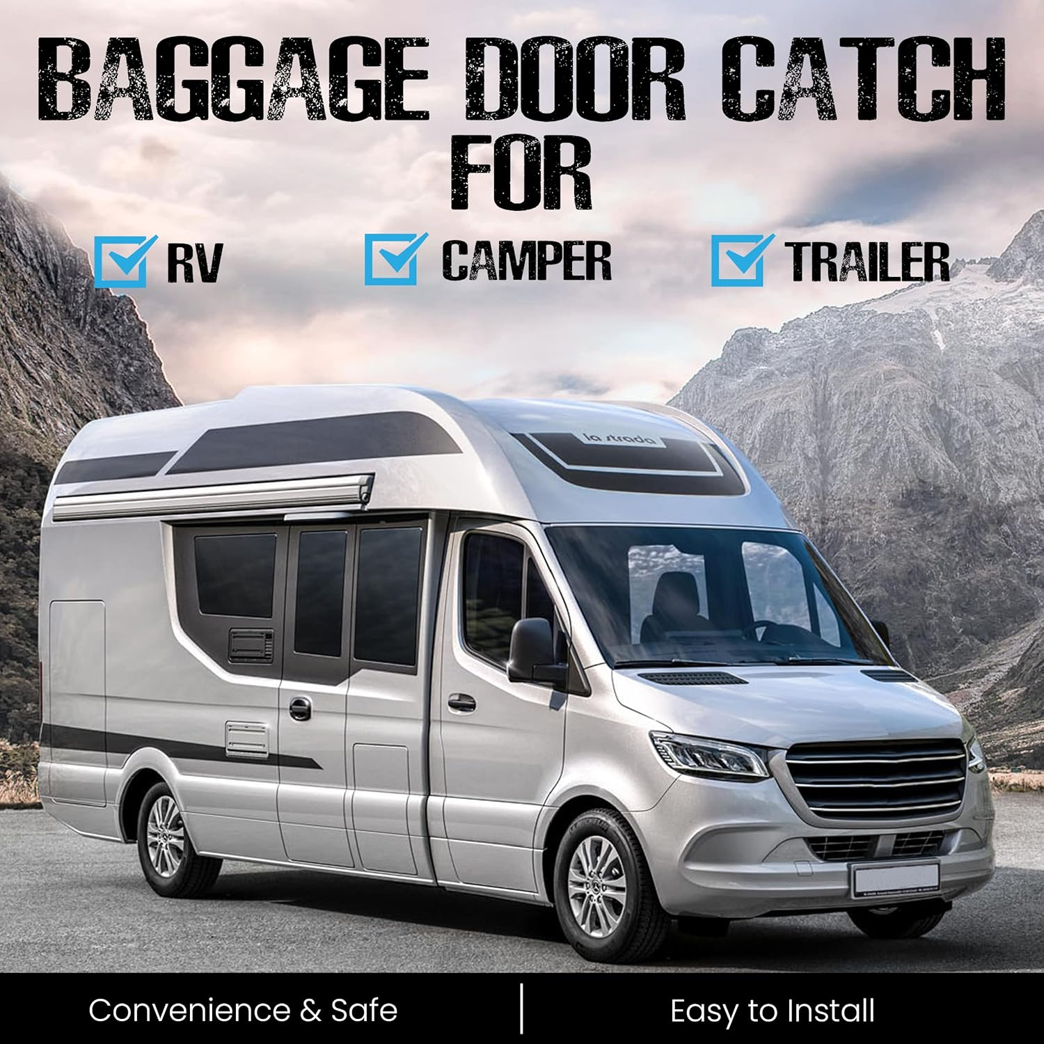 NU-SET | 4RV013 RV Baggage Door Catch | 4 Pack | RV Accessories & Door Hardware (White) image number 3