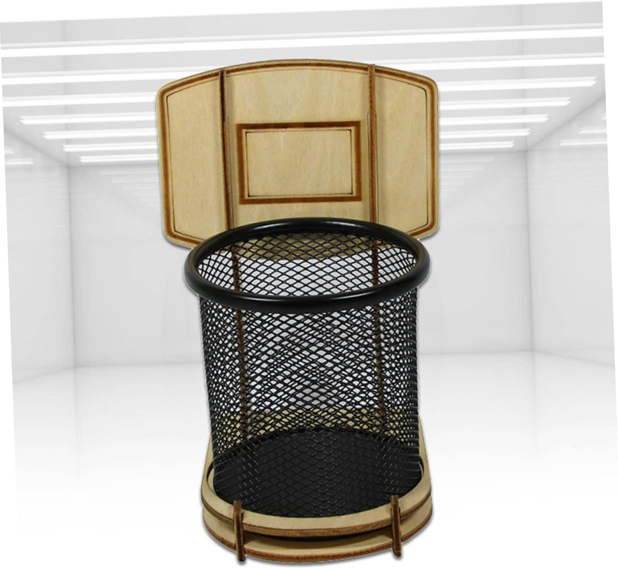 Gogogmee Wooden Basketball Pen Stand Pencil Box DIY Storage Case Detachable Organizer Desk Accessory School Supplies image number 3