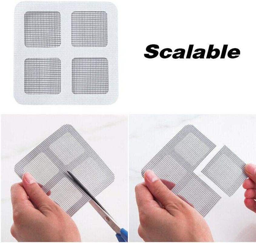 AIMALL 12PCS Fly Screen Net Repair Tape Patch Adhesive Door Curtain for Mending Holes Set - Durable Polyester Door & Window Net Patch Kit for Mending Tears & Holes image number 1