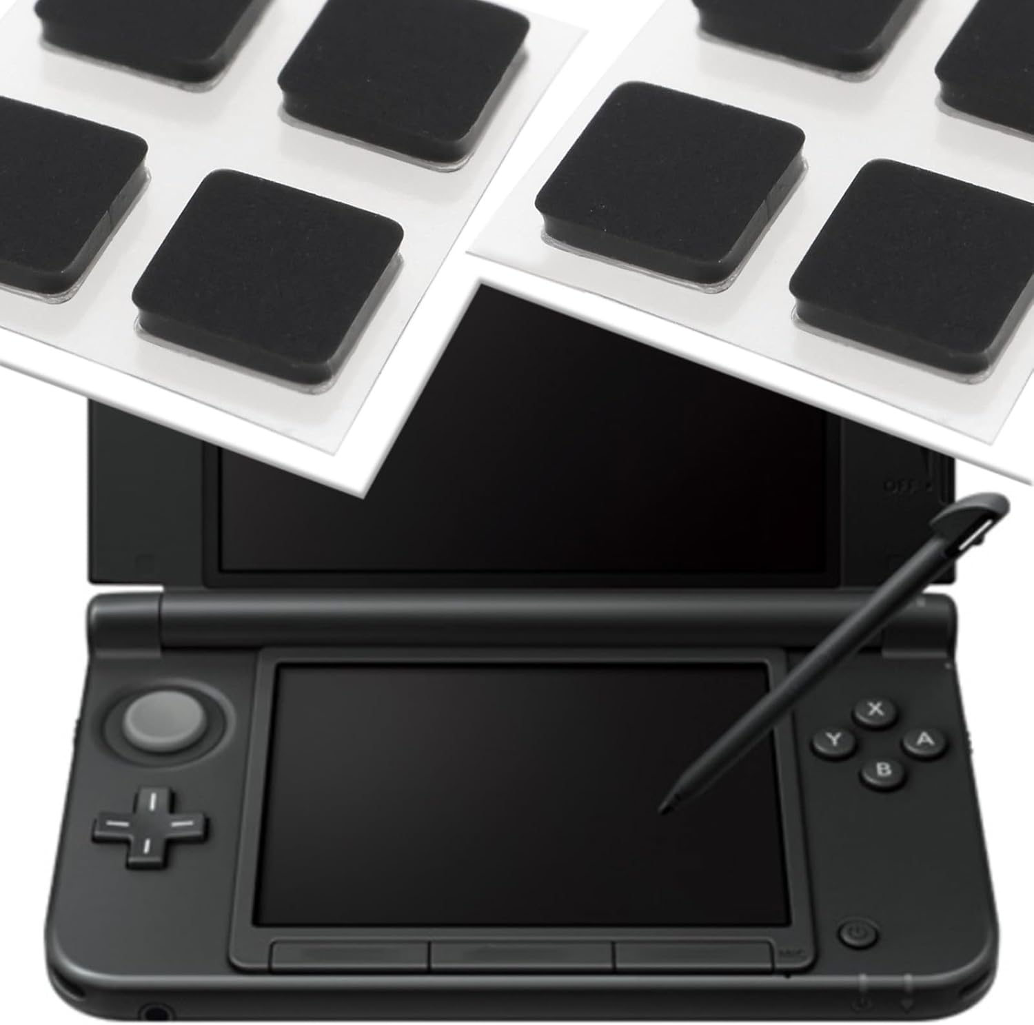 OTOTEC 2Set Screw Hole Rubber Dust Cover Plug Console Front Back Screw Rubber Feet Cover Compatible with Nintendo 3DS XL LL Black image number 2