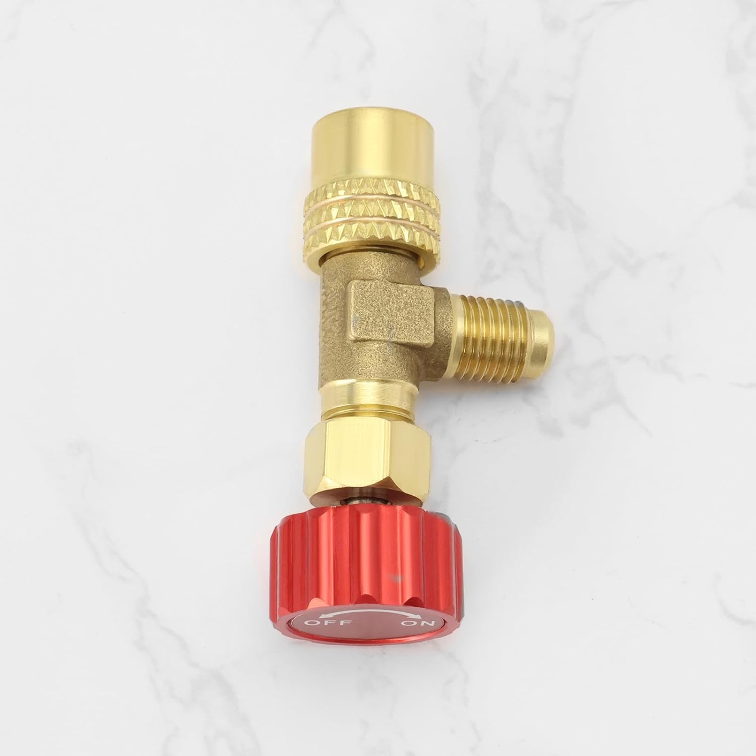 YINETTECH Refrigerant Charging Valve R1234Yf Refrigerant Valve 1/4Inch SAE to 1/2Inch ACME Refrigerant Flow Control Valve for Refrigerant Filling Hose image number 1