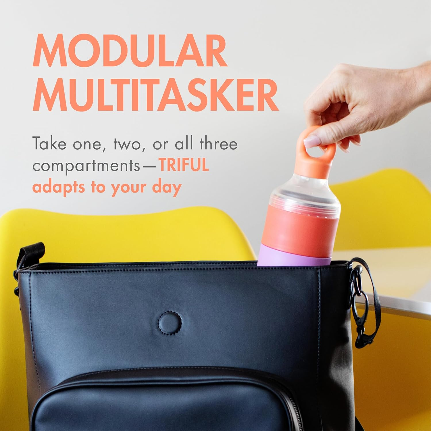 Boon TRIFUL&trade; Stainless Steel On-The-Go 3 Pod Formula Stacker Container, Pink image number 3