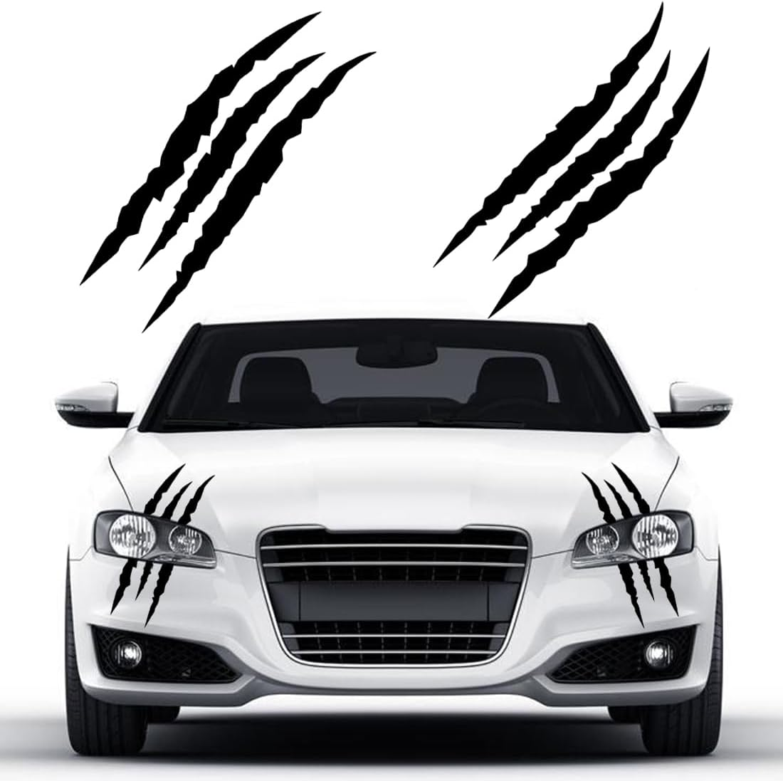 2 PCS Claw Mark Car Decal,Headlight Car Stickers,Monster Claw Marks Reflective Sticker,Stripes Scratch Decal Vinyl for Cars,Window,Motorcycles (Black)