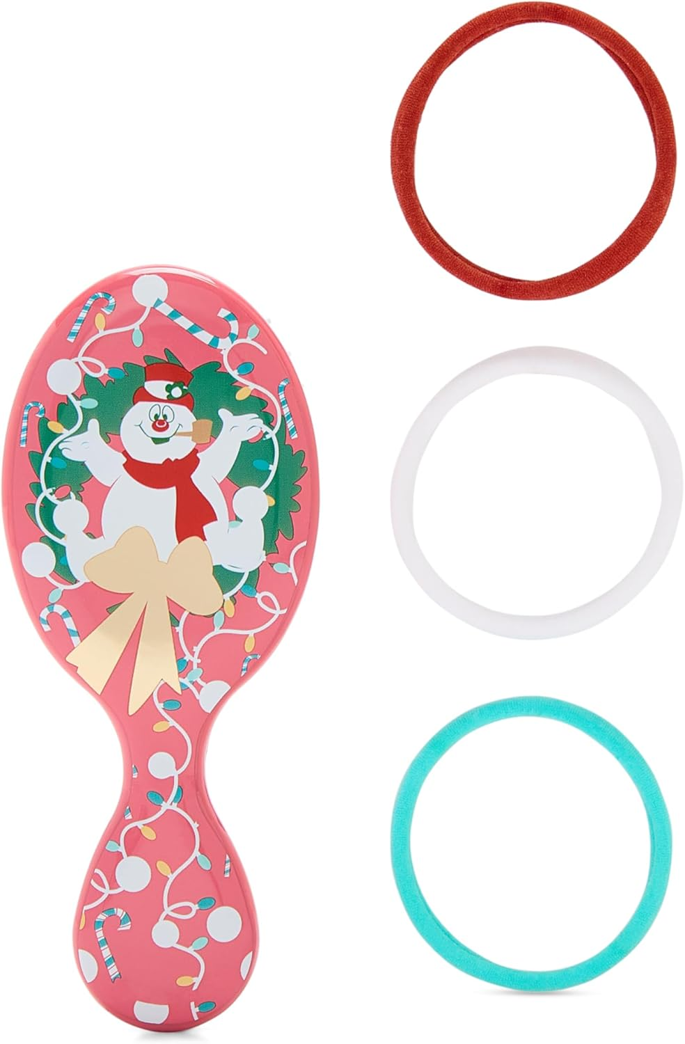 Wet Brush Mini Detangler Hair Brush Frost Kit, Ultra-Soft Intelliflex Bristles, Detangling Brush Glides through Tangles for All Hair Types (Wet Dry & Damaged), 1 Hairbrush & 3 Elastics