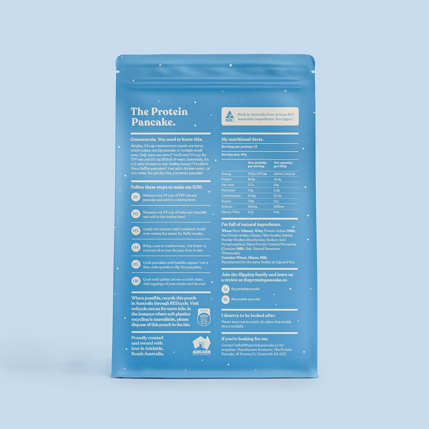 Protein Pancake Mix &ndash; Buttermilk Flavour | 500G Bag | High Protein, No Added Sugar, Just Add Water image number 1