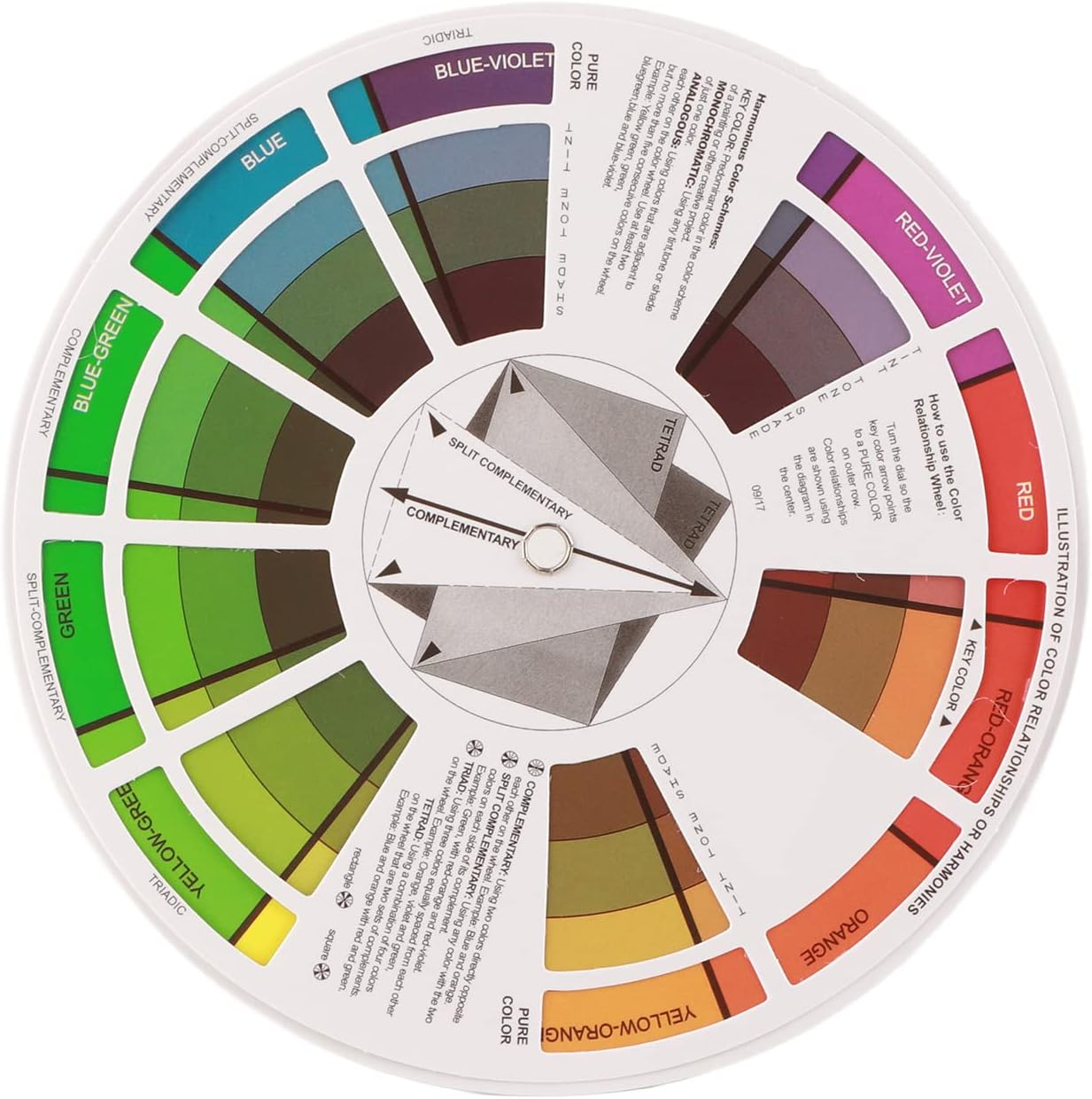 Color Mix Wheel Guide, Color Tool Create Combinations Match Colors Portable for Painting Drawing Graphic Design Projects Beginners Professionals Alike Designers Artists image number 2