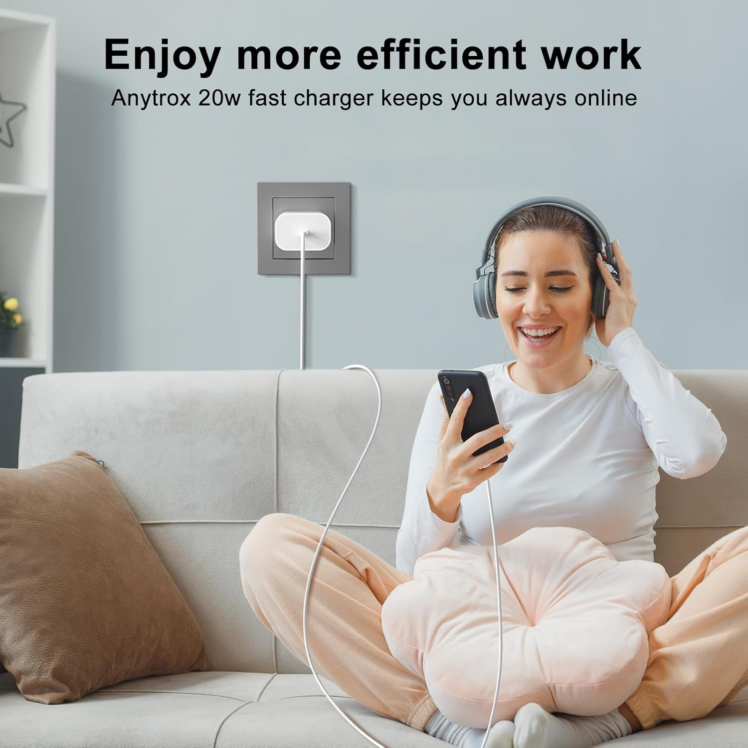 Iphone Charger, 20W USB C Charger with USB C to Lightning Cable, Phone Charger with I Phone Charger Cable, Portable Adapter for Iphone 14/13/ 12/11/ X/ 9/8, Ipad, Airpods, Apple Watch image number 6