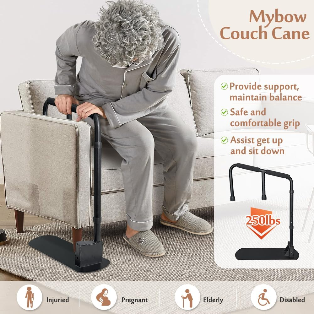 Mybow Couch Cane, Stand up Assist Bar, Chair Lift Assistance Device for Seniors Elderly Sit to Stand, Couch Standing Rail Grab Bar, Daily Living Mobility Aid for Disabled Handicap image number 3
