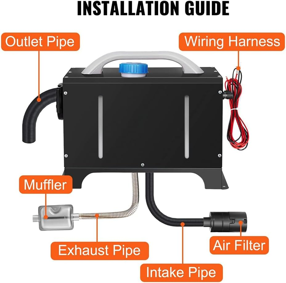 Alston Diesel Air Heater 12V 8KW Tank Portable Heater Thermostat with Remote Control and LCD Display for Car Truck Boat RV Campers Caravan Motorhome image number 6