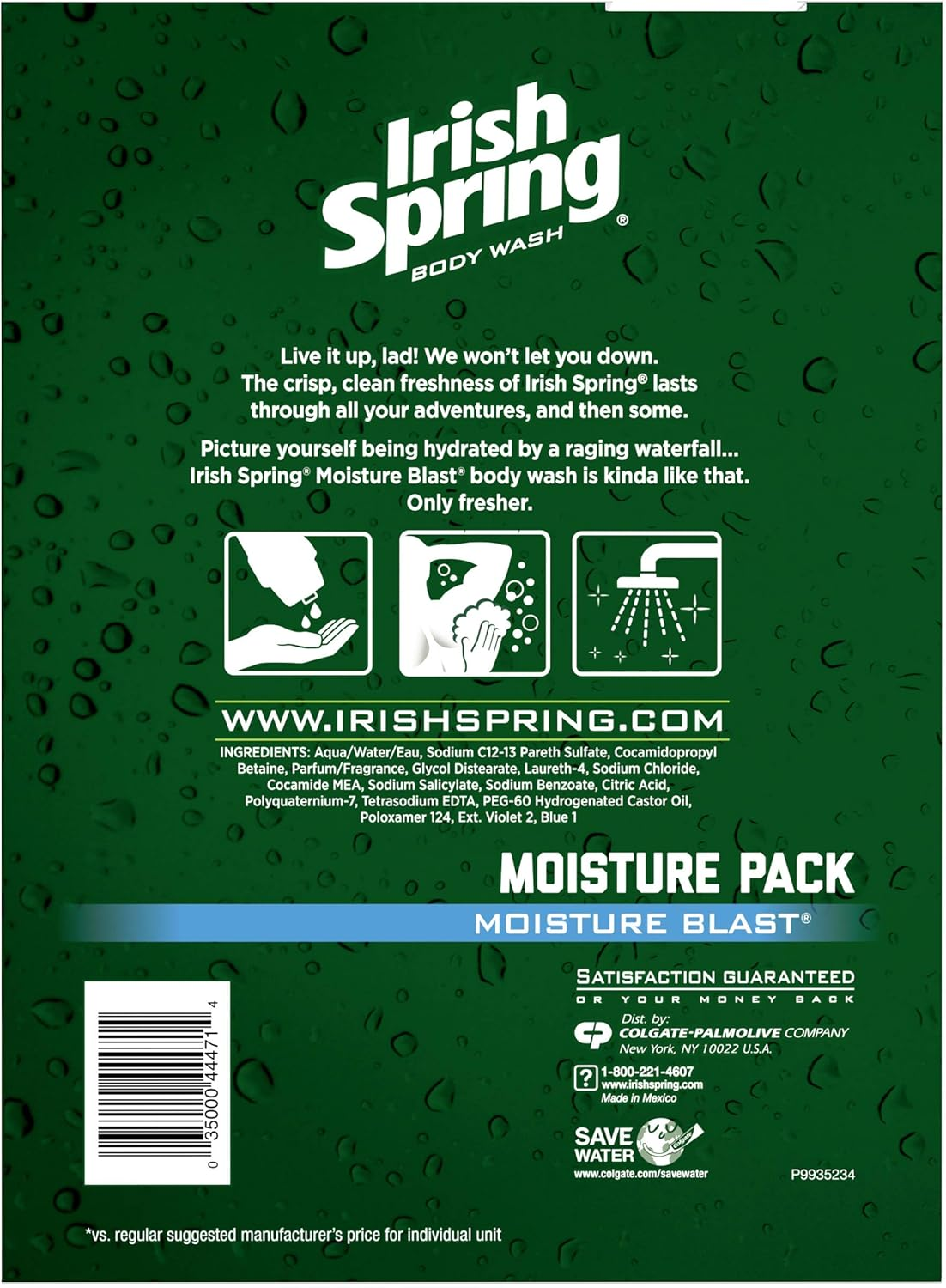 Irish Spring Moisturizing Men'S Body Wash Shower Gel, Moisture Blast - 18 Fluid Ounce (2 Pack) image number 4